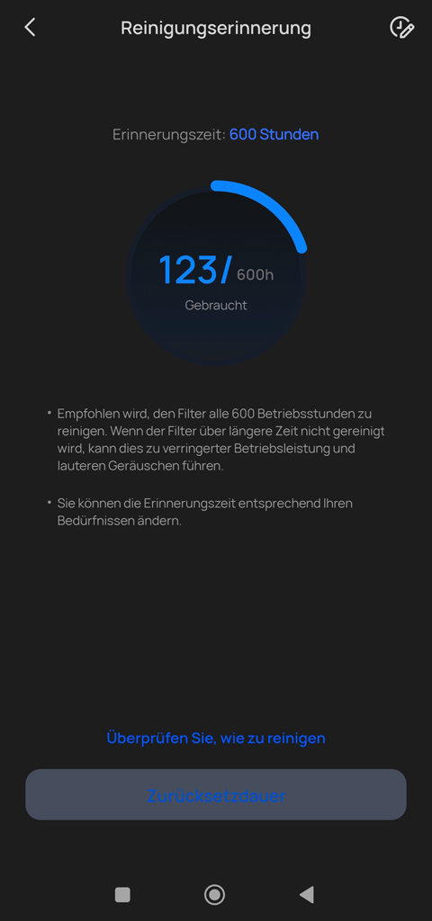 Reinigungserinnerung.